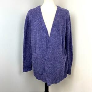Vineyard Vines Purple Wool Blend Open Cardigan Oversized Small